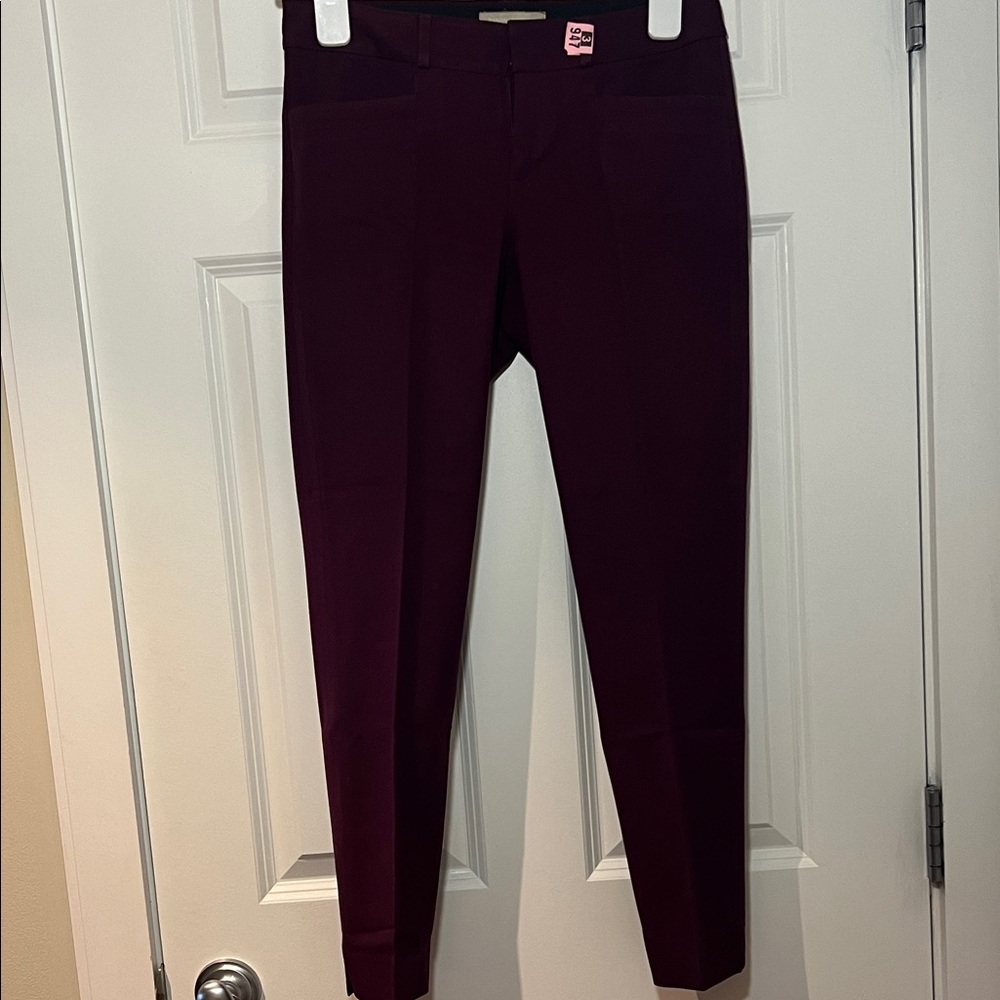 Banana Republic Women's Cropped wine colored Martin Fit pants